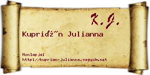 Kuprián Julianna névjegykártya